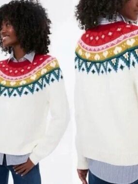 Marine Layer Archive Alpine Sweater in Rainbow Fair Isle